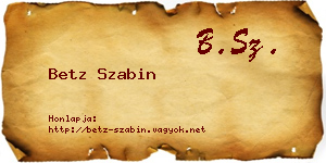 Betz Szabin névjegykártya